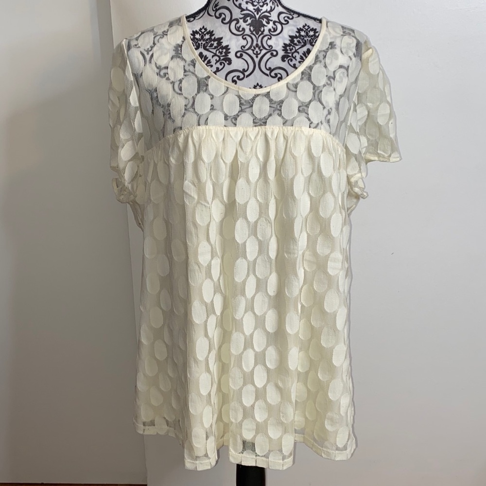 Studio 1940 Size 22/24 Cream Oval Patterned Shirt